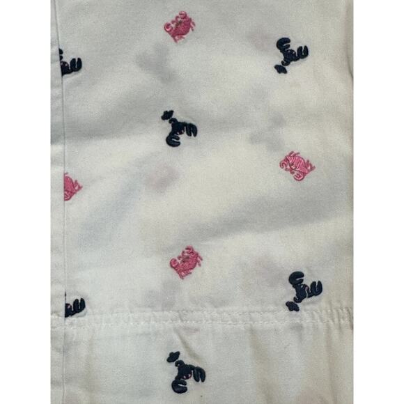 Lilly Pulitzer White Crab & Lobster 100% Cotton Capri Pants Size 4 - Picture 3 of 8